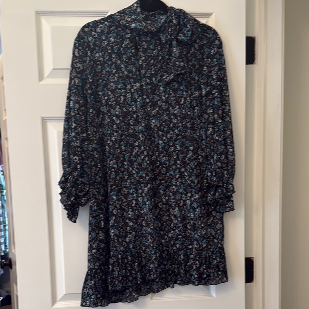 Zara Blue Bishop Sleeve Mini Dress